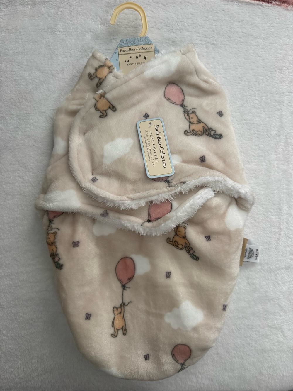 Winnie the Pooh Baby Swaddle Sack with Balloon Print